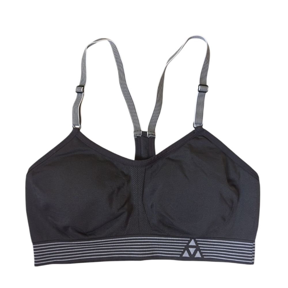 Balanced Tech Ultimate Performance Seamless Padded Sports Bra LARGE Gray